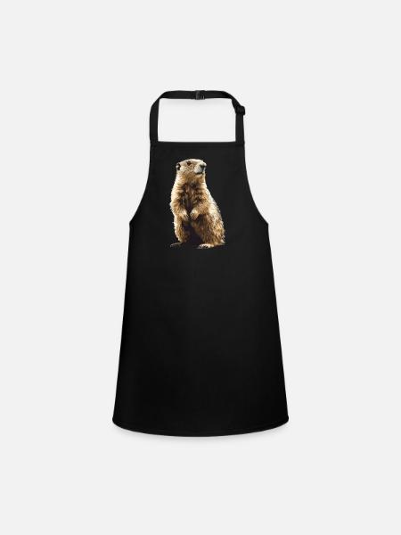 Murmeltiere Murmeltier - Schürze für Kinder - Schwarz - Vorne