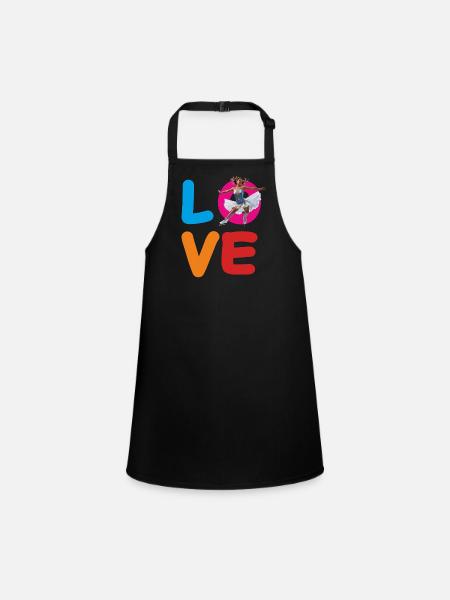 EISKUNSTLAUF LOVE - Schürze für Kinder - Schwarz - Vorne