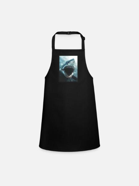 Grands requins blancs Grand requin blanc - Tablier Enfant - noir - Devant