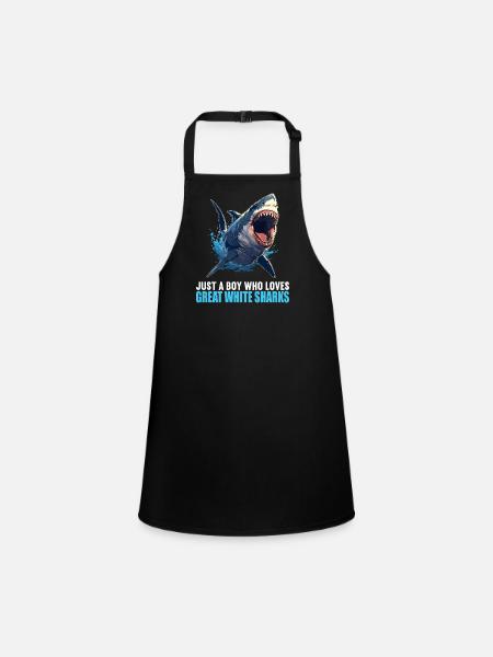 Grands requins blancs Grand requin blanc - Tablier Enfant - noir - Devant