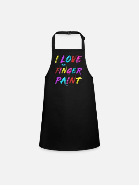 I'M PAINT - I Love to Finger Paint – Finger Paints - Children's Apron - black - Front