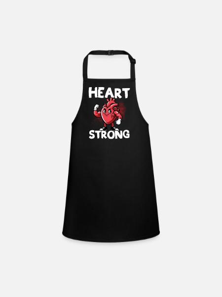Love Your Heart Red Ribbon Awareness - Children's Apron - black - Front