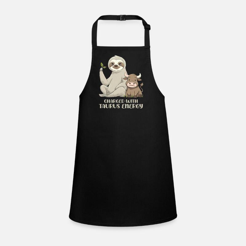 Taurus Zodiac Sloth with Charged Energy Children's Apron