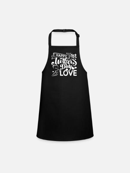 Mother's Day Happy First Mother's Day - Children's Apron - black - Front