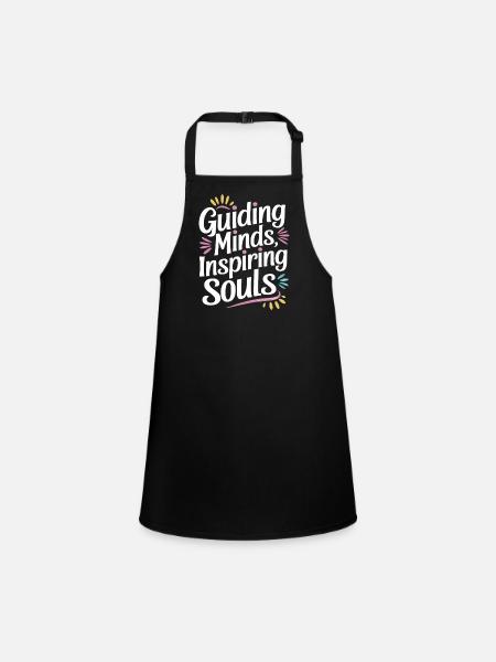 Teachers: Leading Minds, Inspiring Souls - Children's Apron - black - Front