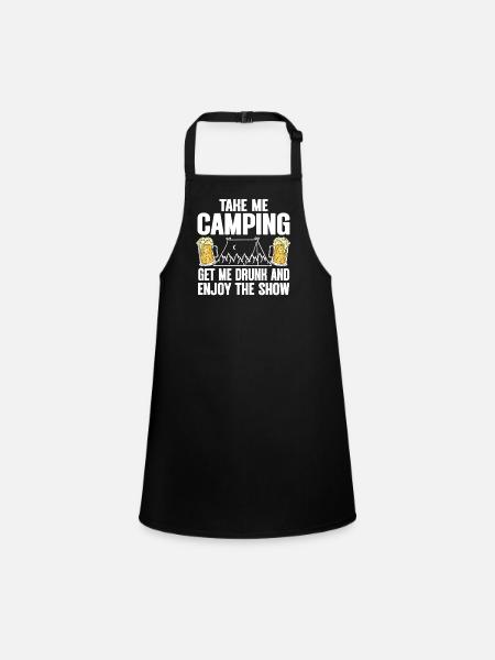 Camping Feu de camp Camper - Tablier Enfant - noir - Devant