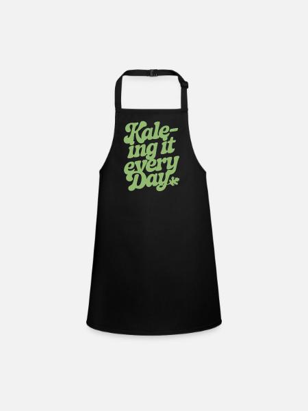 Kale-ing It Every Day Vegan Vegetarisch - Schürze für Kinder - Schwarz - Vorne