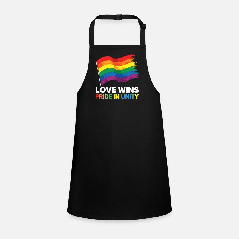 Love Wins Pride Outfit – Regenbogen LGBTQ+ Design Schürze für Kinder