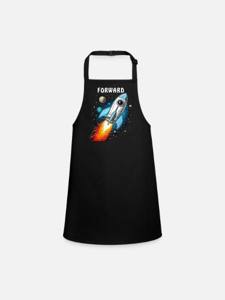 ROCKET MARS FORWARD - Children's Apron - black - Front