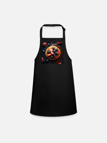 Pfannkuchen - Schürze für Kinder - Schwarz - Vorne