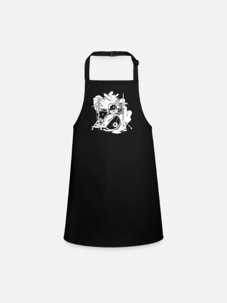 Drums Graphics - Children's Apron - black - Front
