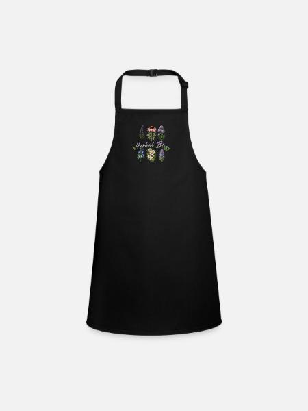Herbal Bliss Botanical Collection - Children's Apron - black - Front