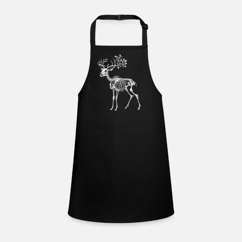 Dark Cottagecore Deer Skeleton with Twigs Children's Apron