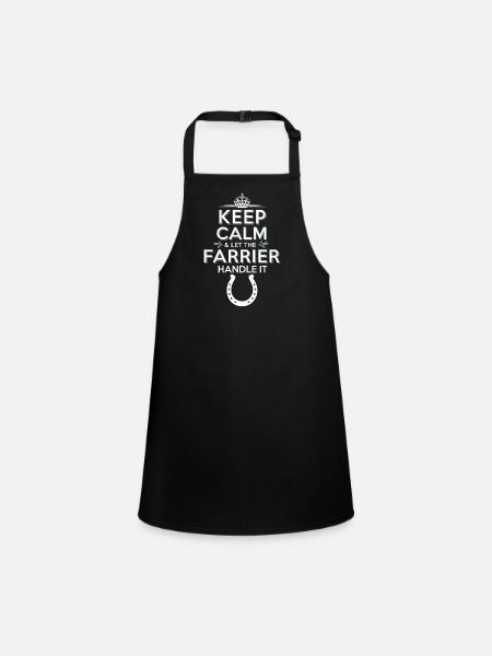 Farrier Horse Hoof Care Specialist Horseshoe - Children's Apron - black - Front