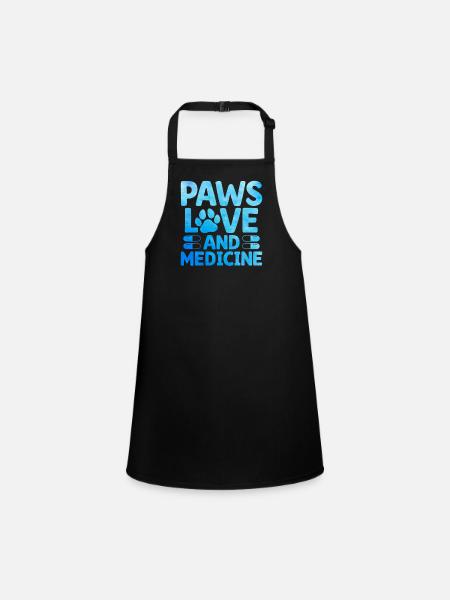Paws Love And Medicine Vertérinaire Amoureux des animaux - Tablier Enfant - noir - Devant