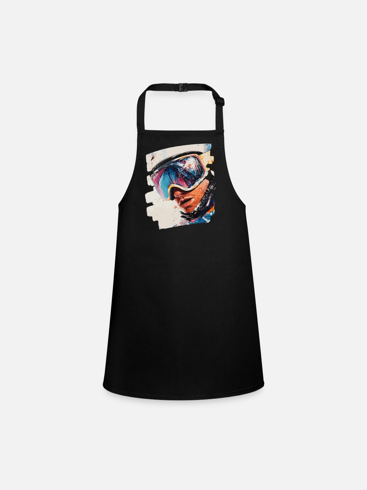 Snowboarder poudreuse - Tablier Enfant - noir - Devant