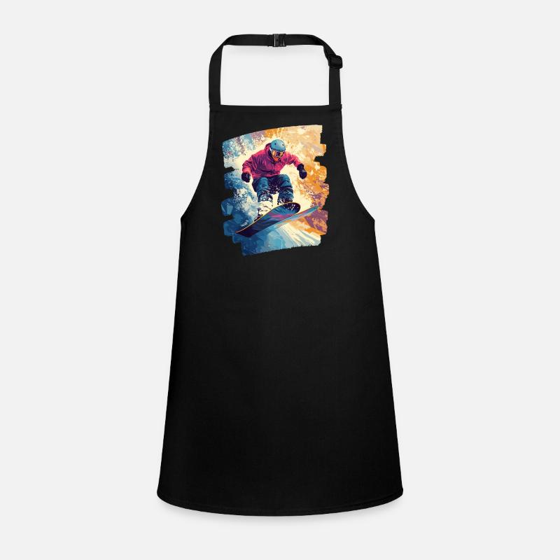 Snowboarder powder snow Children's Apron