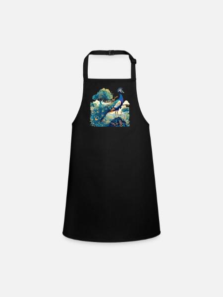 Peacocks Peacock - Children's Apron - black - Front