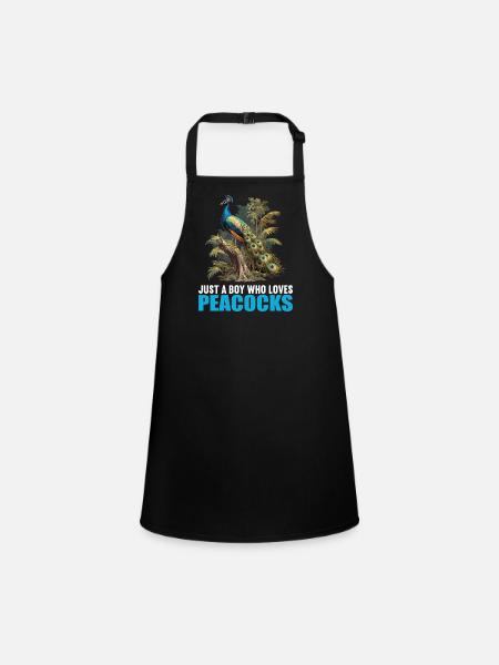 Peacocks Peacock - Children's Apron - black - Front