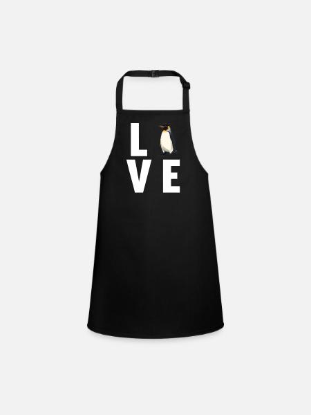 Penguins Penguin - Children's Apron - black - Front