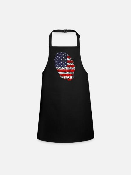 USA flag fingerprints - Children's Apron - black - Front