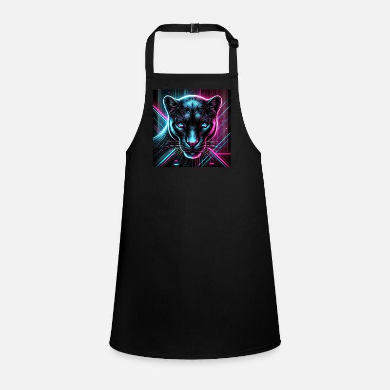 Cyberpunk Panther – Neon Stil Schürze für Kinder