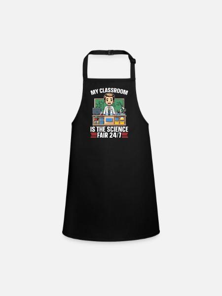 STEM Teacher My Classroom Is The Science Educator - Children's Apron - black - Front