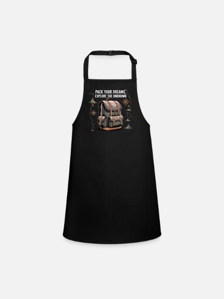 Travel - Discover the unknown in style - Children's Apron - black - Front