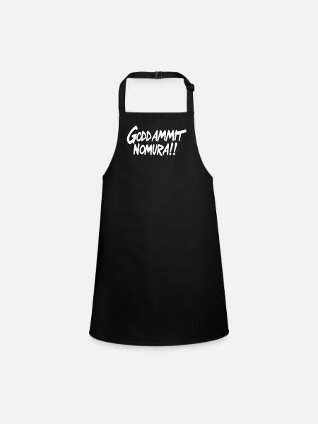 Goddammit Nomura – Simple Design - Children's Apron - black - Front