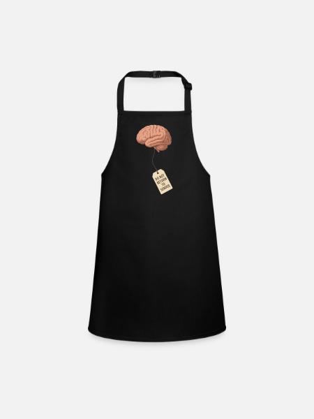 Do Not Return to Sender – Brain Seeks Owner - Children's Apron - black - Front