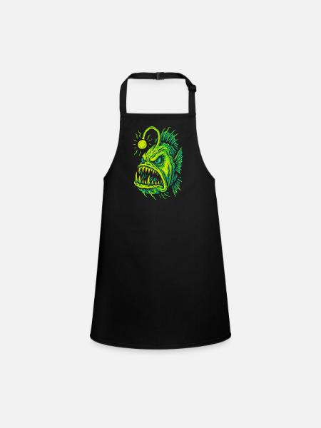 Style Fureur de poisson-grenouille des profondeurs lumineux - Tablier Enfant - noir - Devant