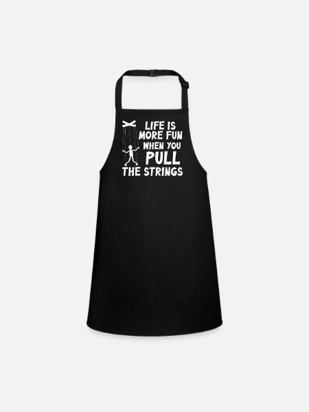Puppetry Puppeteer Puppet Puppets - Children's Apron - black - Front