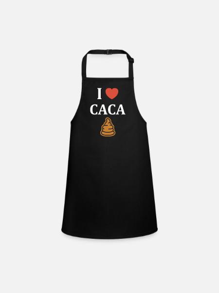 caca - Tablier Enfant - noir - Devant