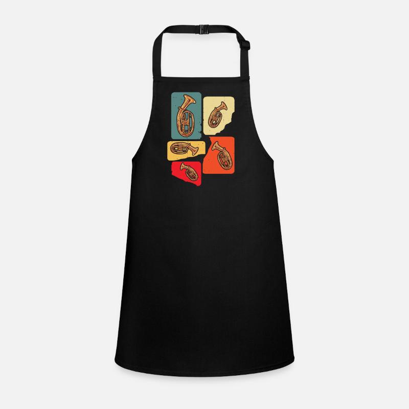 Creative tenor horn design in retro colors Children's Apron