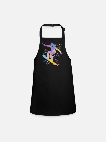 Snowboarder Snowboarding Snowboard - Schürze für Kinder - Schwarz - Vorne