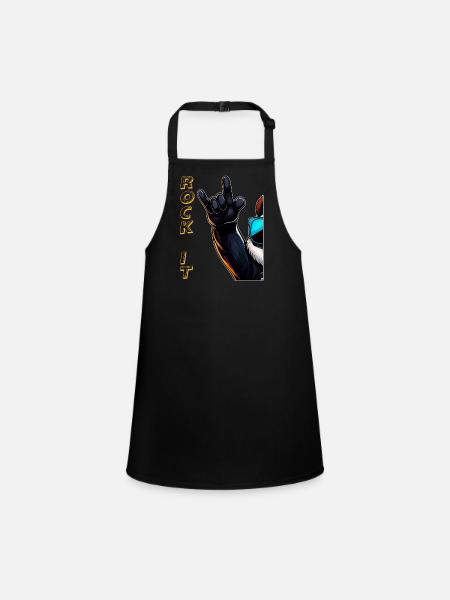 ROCK IT - Children's Apron - black - Front