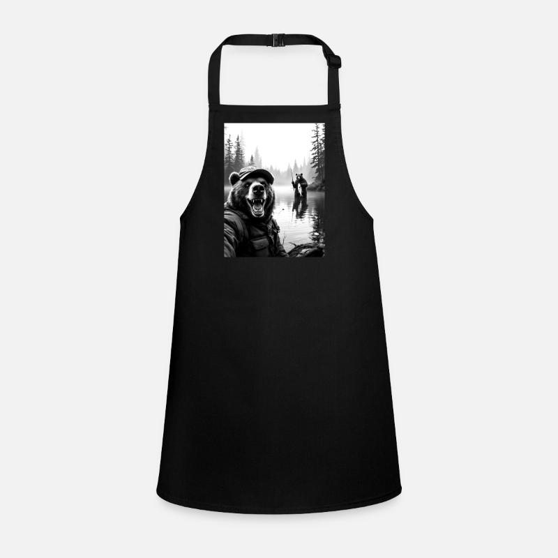 Fishing Bear Selfie Children's Apron