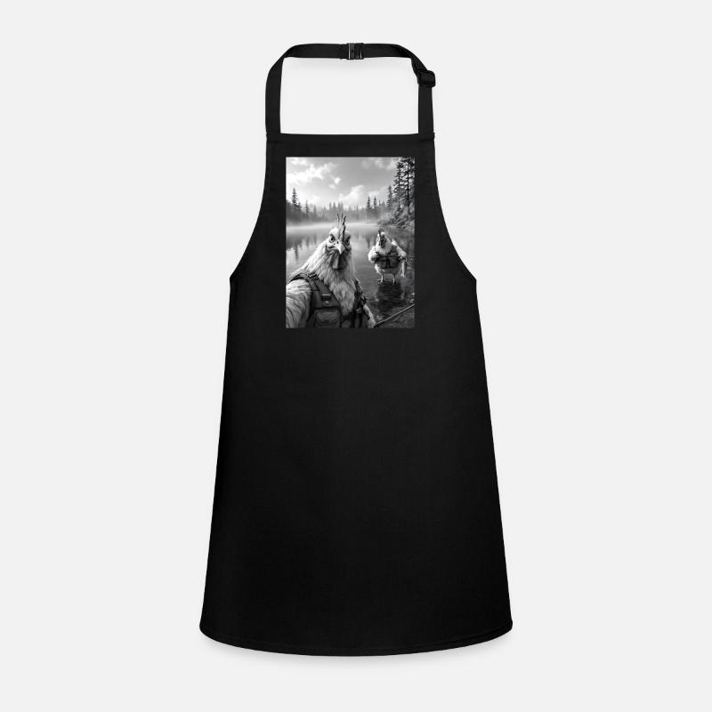 Fischerei Huhn Hahn Selfie Schürze für Kinder