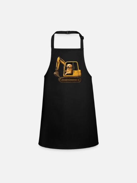 Golden Retriever - Schürze für Kinder - Schwarz - Vorne