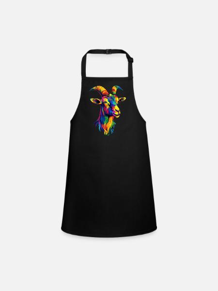 Chèvre Chèvre domestique Capricorne Chèvre Chèvre Chèvre mignonne - Tablier Enfant - noir - Devant