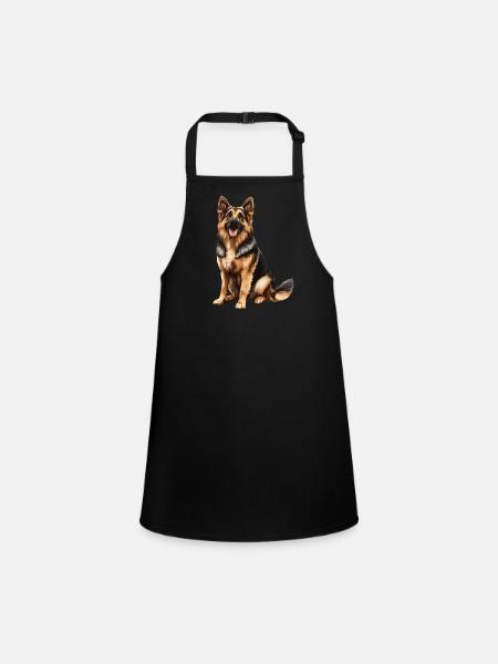 German Shepherd - Children's Apron - black - Front