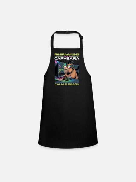 Capybara PC Gamer Gaming - Tablier Enfant - noir - Devant