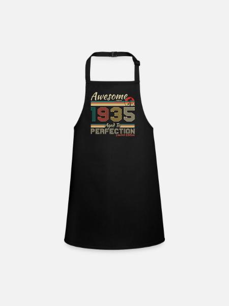 1935 Vintage Retro Geburtstagsgeschenk - Schürze für Kinder - Schwarz - Vorne