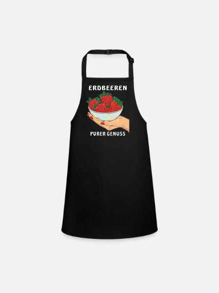 STRAWBERRIES HAND PURE ENJOYMENT - Children's Apron - black - Front