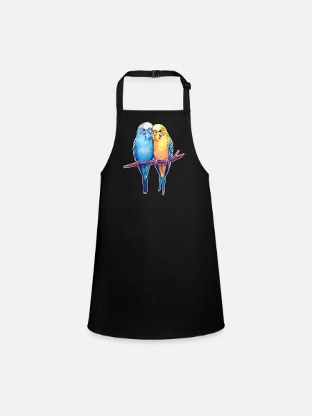 Budgies - Children's Apron - black - Front