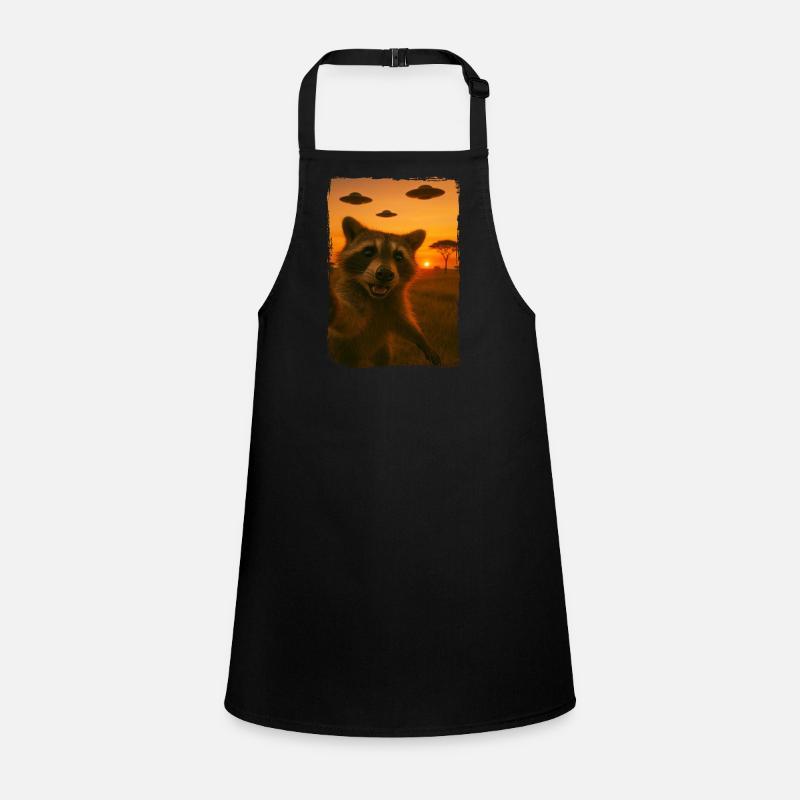 raton laveur trash panda coucher de soleil OVNI savane ciel Tablier Enfant