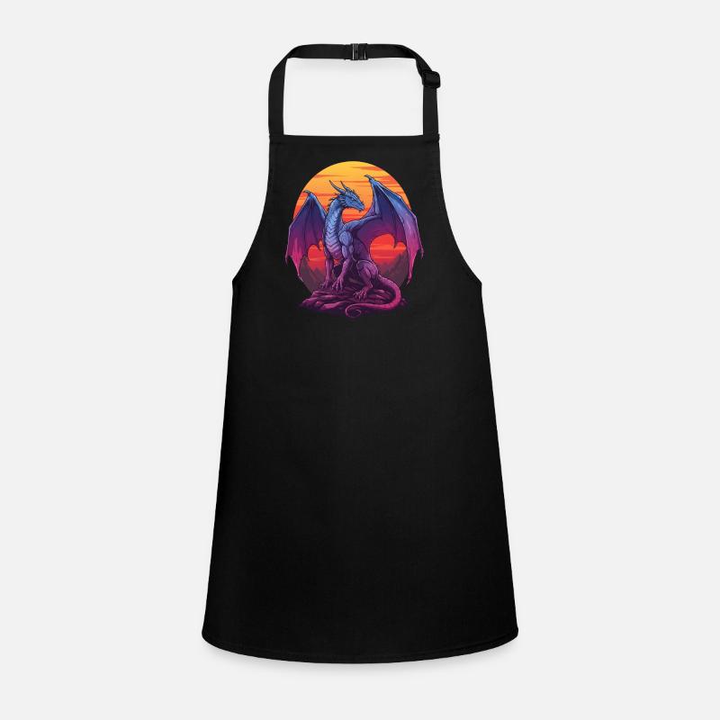 Coucher de soleil Dragon Bleu Tablier Enfant