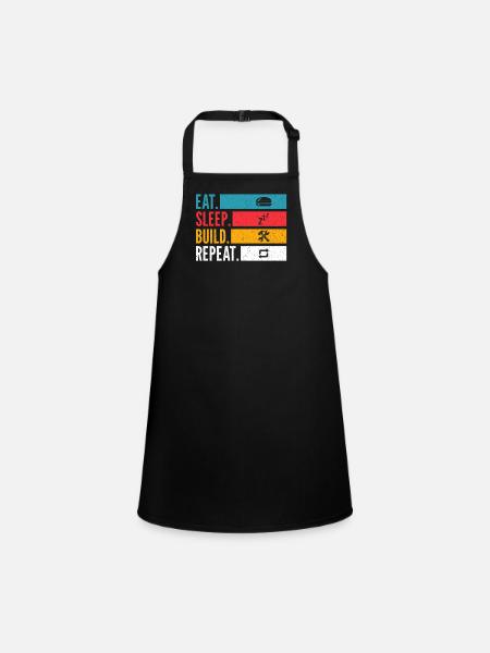 Eat Sleep Build Repeat Chemise d’amélioration de l’habitat - Tablier Enfant - noir - Devant