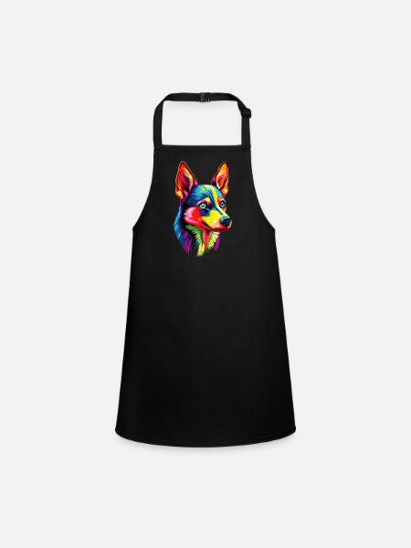 Jouet russe Terrier Chien Jouet russe Russkiy - Tablier Enfant - noir - Devant