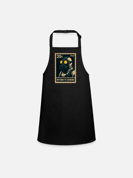 Return to Sender Gas Mask - Children's Apron - black - Front